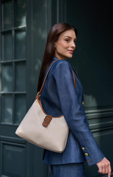 CETO “Belted Cream Shoulder Bag”